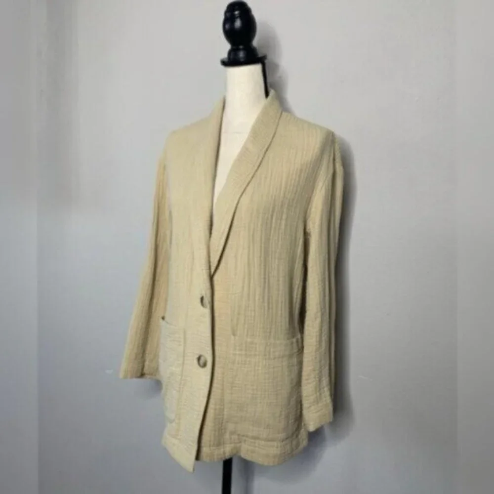 Madewell Tan Oversized Lightspun Dorset Single Breasted Blazer